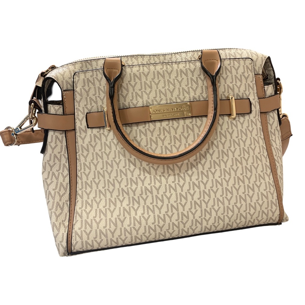 Jones New York Greta Signature Satchel Tote Crossbody Carryall Shoulder Bag